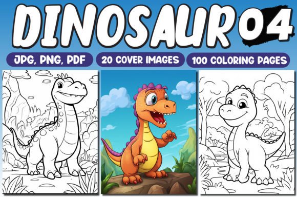 Dinosaur coloring pages with friendly prehistoric characters in bold black-and-white line art